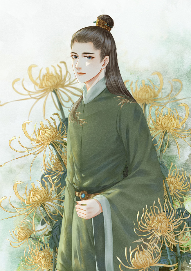古风男_画画的阿竹__插画师作品_涂鸦王...