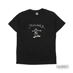 现货 潮玩艺 THRASHER 17AW日本线街头滑板小人简笔画印花短袖T恤-淘宝网