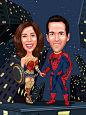 Personalized Couple Superhero Portrait, Valentines Day Gift Couple Superhero Portrait, Gift for Husband, image 9
