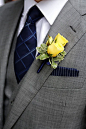 Yellow and White Wedding, Boutonniere