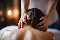 头部中医推拿按摩养生摄影图