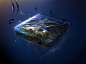 General 2000x1486 digital art CG render space planet spaceship
