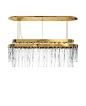 The myth is shaped into a luxury lighting suspension and present in every handmade crystal glass. The rectangular gold plated brass levels conceive an exclusive pattern of lighting refraction and create fantastical shades on their surroundings. Designed t