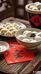 【场景背景素材】冬至海报，汤圆，饺子，创意海报，有食欲感 (3)