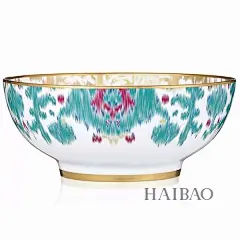 爱马仕 (Hermes) Voyage en Ikat伊卡系列餐瓷：将这种纱线扎染面料融汇到瓷器上竟然如此美妙！_餐具_餐具_海报时尚@北坤人素材
