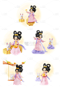 素材组合-中秋节八月十五3D立体C4D嫦娥兔子元素素材