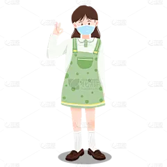 手绘-疫情相关物品贴纸4-少女