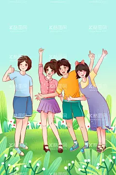 青春人物插画  - 源文件下载【酷图网】学生,青春,海报,设计,主视觉,kv,水手服,宅男,宅,动感,黄色调,青春洋溢,热血,潮流,学校,自拍,cos,cosplay,喝茶,玩偶,打篮球,人物,素材