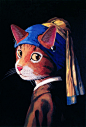 猫与名画《戴珍珠耳环的少女》 - 托尼绘画艺术馆