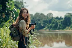 热爱旅游人物摄影素材