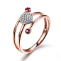 Bague Rubis et Diamant en or rose