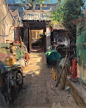 "Beijing Hutong" , Bryan Mark Taylor : 20" x 16" 
oil on panel