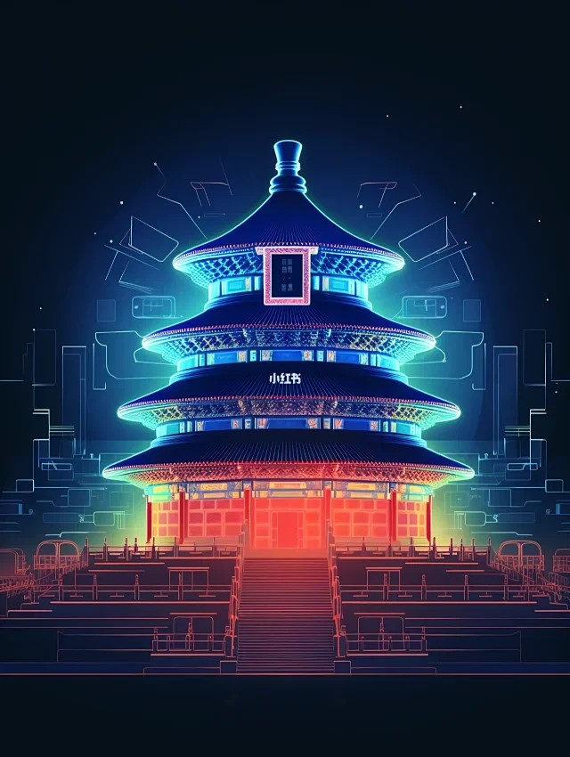 赛博风中式建筑，让你体验不一样的文化之美