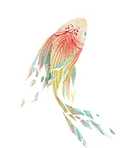 彩色手绘鱼素材