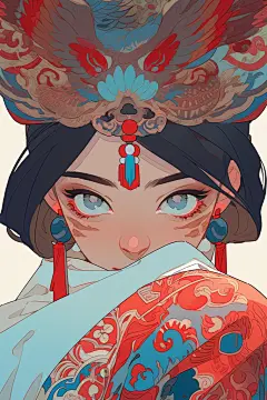 京剧人物形象插画