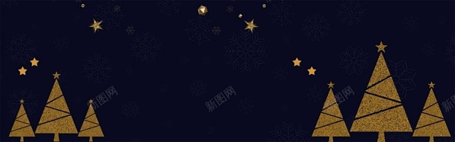 圣诞节黑色冬季banner海报 背景 雪...