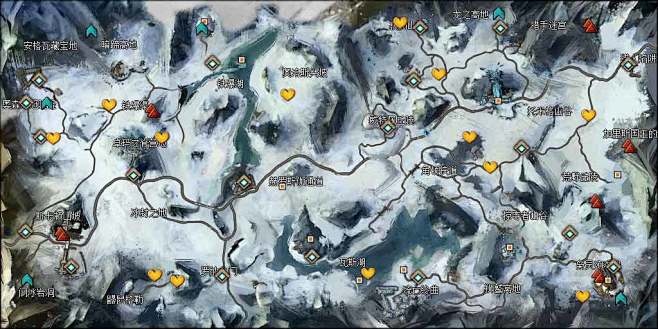 图片：激战2漂流雪境地图 漂流雪境观景点...