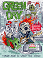 GREEN DAY - USA Tour Posters for Warner Music : Here are the posters I designed with Milk Gallery for ​Green Day (Chicago, Oakland, Pasadena) concerts at 2017 USA Tour. Enjoy :D