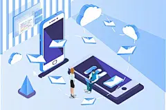 2.5D信息通讯未来科技智能插画设计