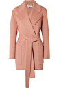 Acne Studios - Anika belted wool and cashmere-blend coat : Antique-rose wool and cashmere-blend Slips on 85% wool, 15% cashmere Dry clean Designer color: Rose Melange