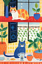 《窗台与猫咪》素材分享_3_微月儿i_来自小红书网页版
