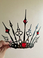 Evil Tiara Renaissance Queen Of Hearts Crown Cosplay Steampunk Gothic Fairy: 