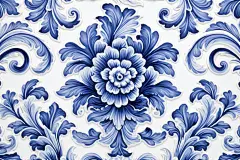 青花瓷图案插画绘画