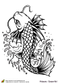 Coloriage poisson carpe koi torrent sur Hugolescargot.com - Hugolescargot.com