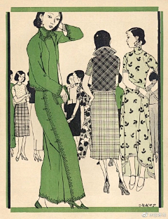 格注采集到近代服装