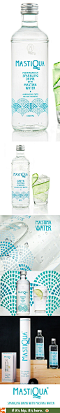 Mastiqua Sparkling drink from Greece is made with Mastiha water and has the very appropriate 'mosaic' design on their bottle.