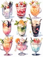 Vol.1-甜品饮品美食手帐插画素材