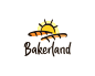 Bakerland 面包 吐司 法棍 阳光 日出 场景 烘焙 零食 店面 黄色  商标设计  图标 图形 标志 logo 国外 外国 国内 品牌 设计 创意 欣赏