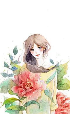 唯美水彩彩铅插画图库 手绘画卡通可爱插画集临摹参考设计素材347-淘宝网