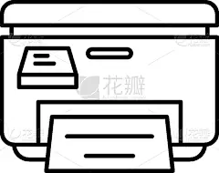 打印机,轮廓,高雅,计算机图标,商务,计算机,打印单据,直的,技术,现代