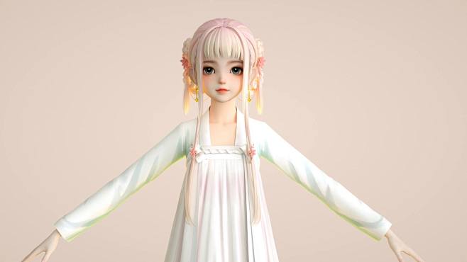卡通汉服小女孩模型 - 角色/人物/生物...