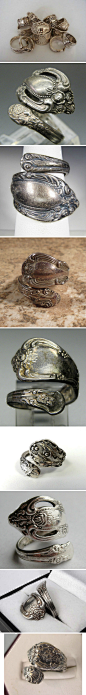 银匙戒指起源于17世纪的英国，当时买不起结婚戒指的仆人会偷取主人的纯银调羹，用来弯曲制作成圆环作为婚戒。小型的茶匙可以整个做成戒指，而汤匙一般会截取匙柄。由于银餐具都有着精美的雕花，用此所制作的戒指也是一件美丽的饰物。在西方，银匙也有着“有饭吃”的寓意。