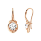 14K Rose Gold On 925 Sterling Round White Diamond Solitaire Knot Dangle Earrings #eighty #SolitaireKnotDangle: 
