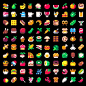 “@JUSTIN_CYR: Here's 100 8x8 food & drink sprites using the #PICO8 palette. ” ポストペットのおやつかな。