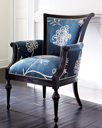 Crewel Blue Chair tr...