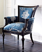 Crewel Blue Chair traditional chairs