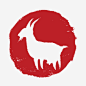一个山羊形状的印章高清素材 印章 山羊 简洁 红色 免抠png 设计图片 免费下载