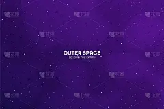 夜空。空间未来色彩缤纷的背景。太阳系、星系和宇宙探索。矢量图