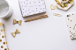 Gold dot desk accessories