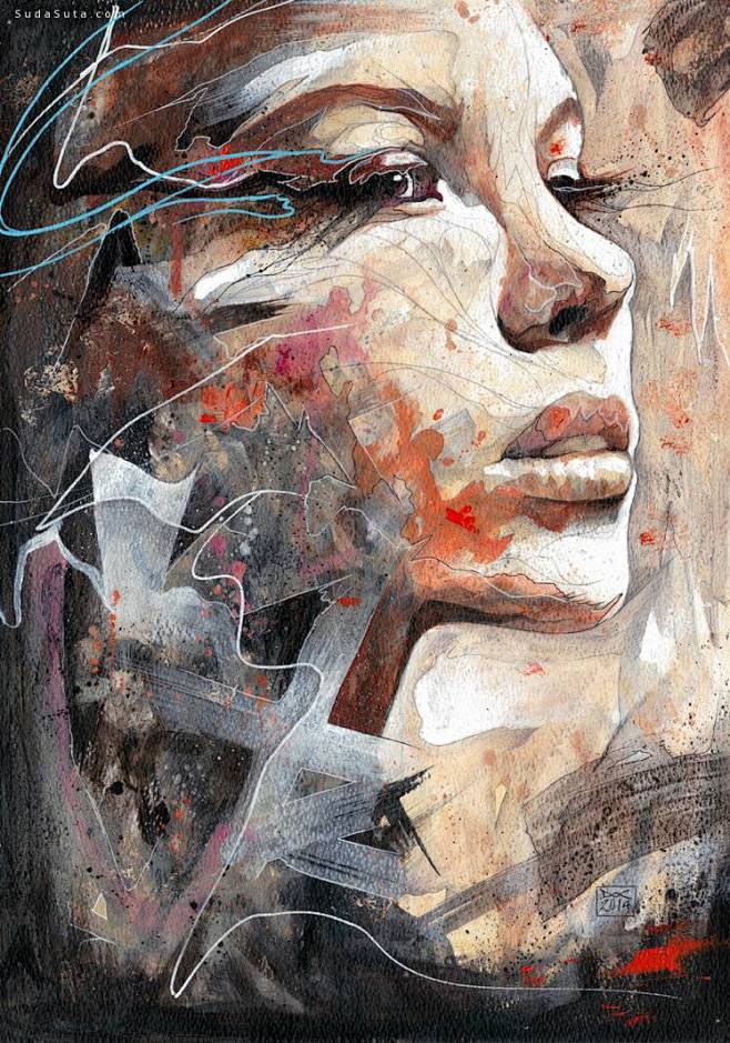 Danny OConnor 巨幅抽象人像插画欣赏艺术肖像插画抽象手绘人像插画