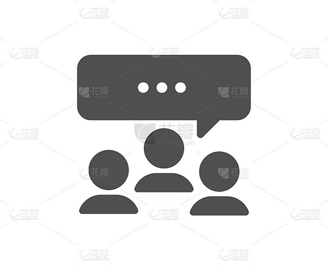 会议图标。讨论或咨询标志。向量