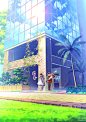#背景 【動画】空より大きな悩みなし - mocha@コミティアそ11ｂ的动图 - pixiv : 個人の風景画集『BACKGROUND ARTWORKS』の紹介用動画で使用したアニメーションの一部です。その②。ただ雲が流れていくだけですが、それをのんびり見る時間こそが大事な時もある気がします。フル