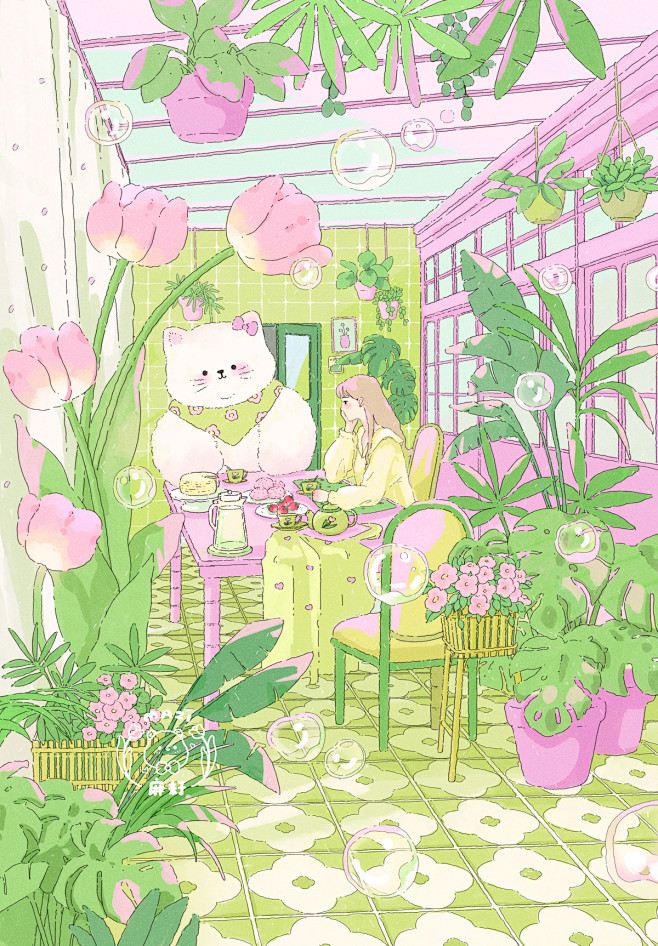 最近画的绿色_MAZI-麻籽__插画师作...