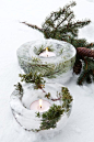 Create your own unique outdoor ice candle lights. #DIY #PANDORAloves: 