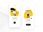 Mobile UI app ios inbox mail yellow empty screen empty space illustration psd ui-ux design white clean ux ui