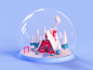 Winter house 1 design app interface texture house dome arhitecture typography web design web 3d animation ui ux render landing page game building isometric 3d lowpoly illustration